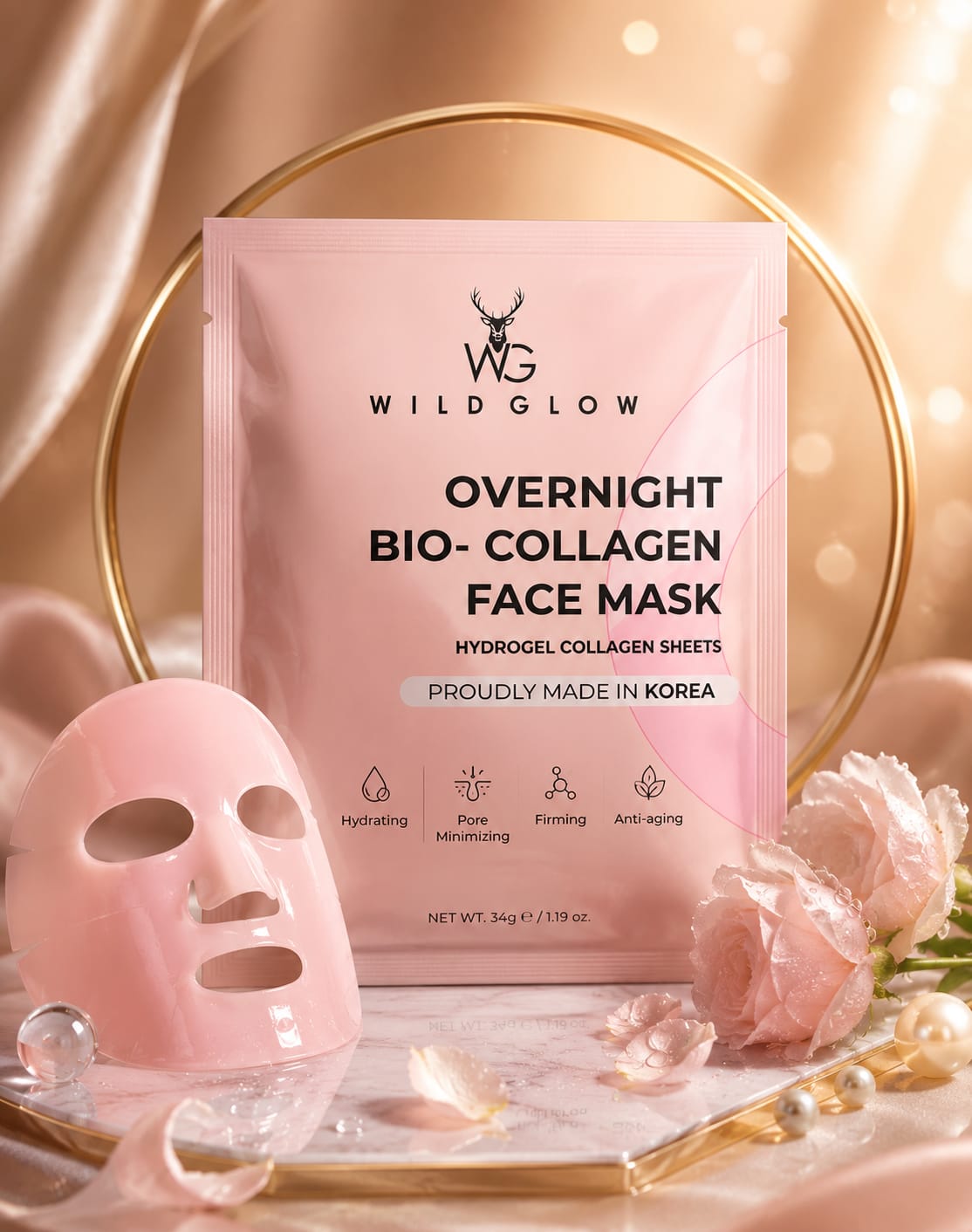 Korean Glass Skin Face Mask With Real Deep Bio-Collagen - 50 Gram