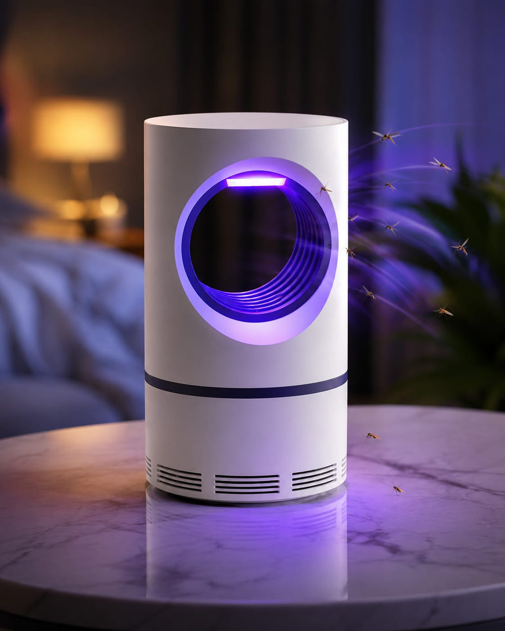 Mosquito Killer Lamp International Eco Friendly Bug Zapper Electric Mosquito Lamp Dual Mosquito Zapper Lamp Indoor Insect Trap Portable Killer Lamp.M61 (White)