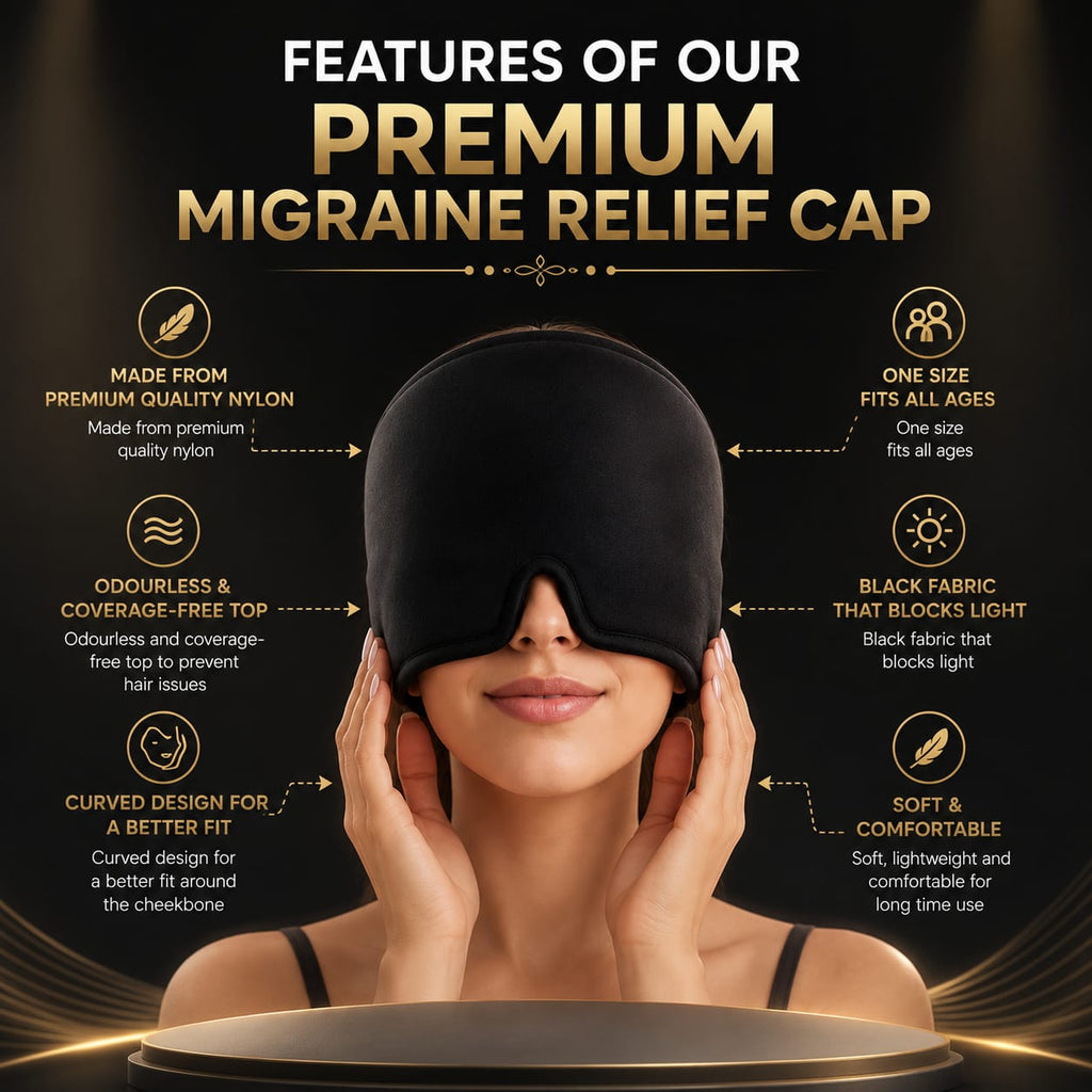 Migraine Relief Cap Headaches, Sinuses, Tension Relief Headache Relief Cap for Men & Women