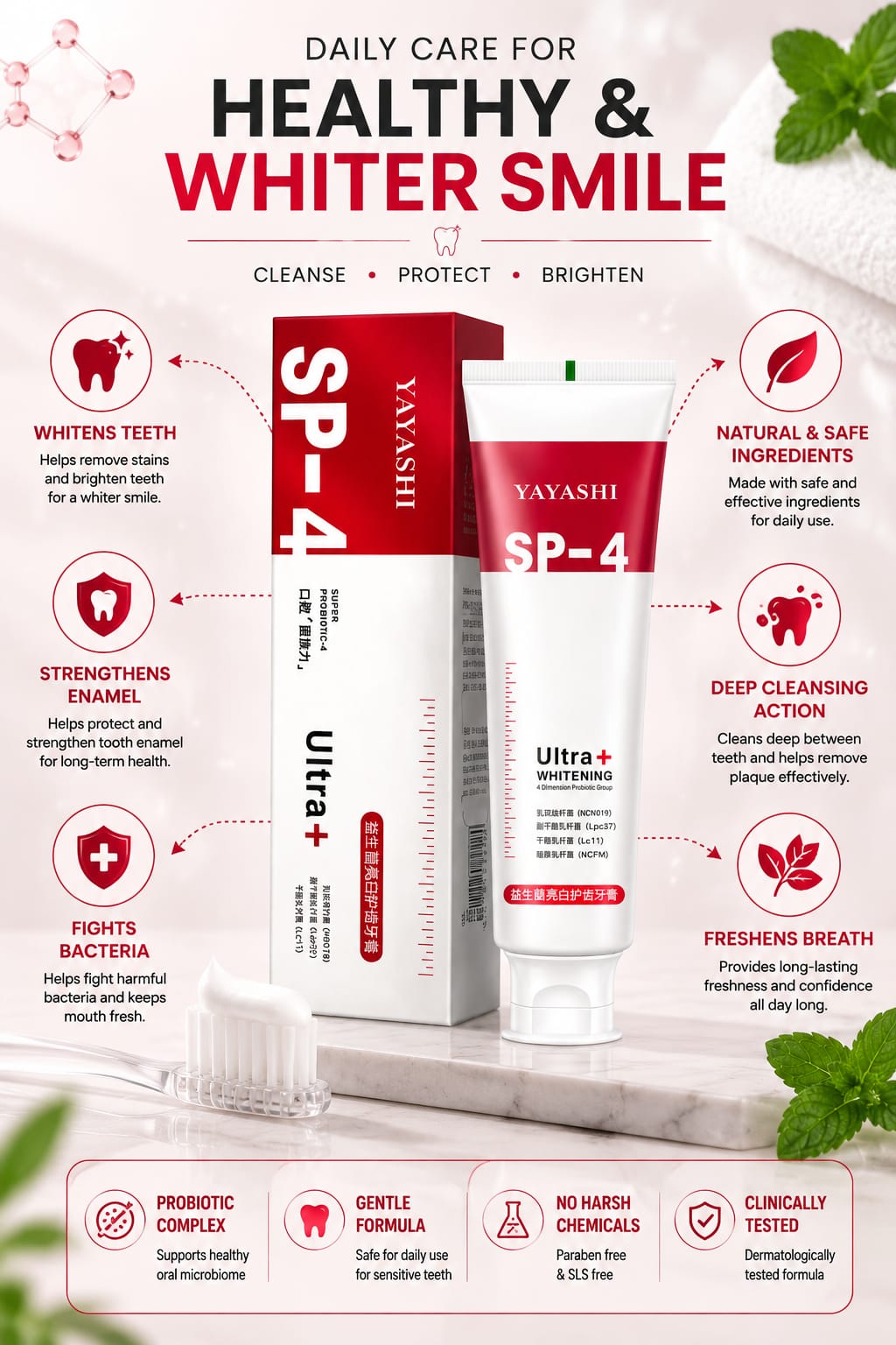 Probiotic Ultra Whitening Toothpaste (Pack of 2)